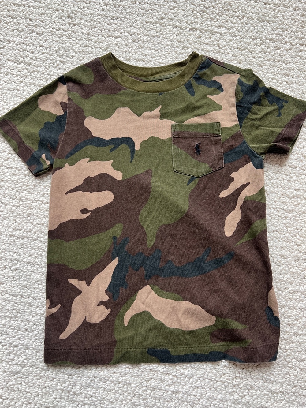 Polo by Ralph Lauren Boys Camo Pocket Tee - Green & Brown